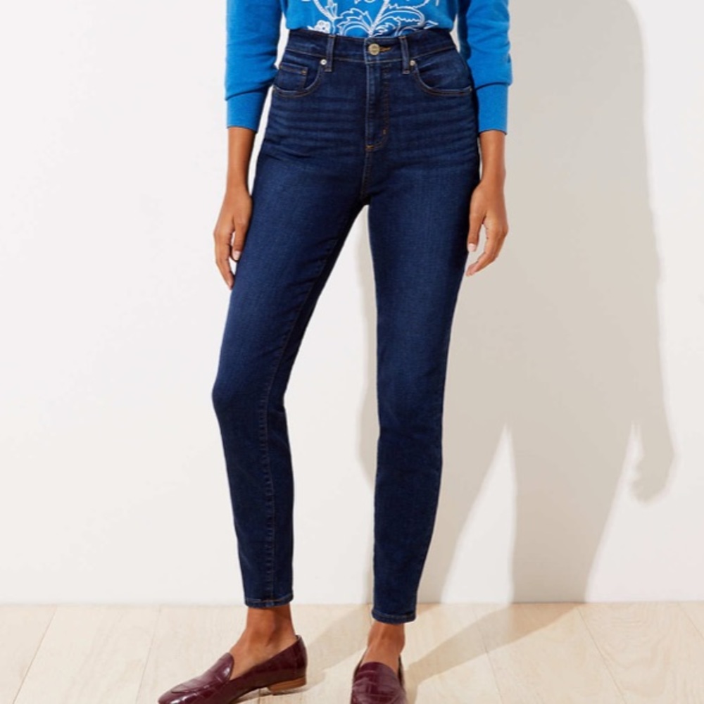LOFT Curvy High Rise Slim Pocket Skinny Jeans